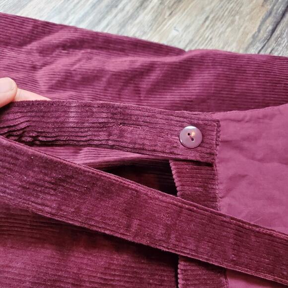 Xhilaration Corduroy Women Burgundy Adjustable Wide Leg Jumpsuit Size Large NEW - Picture 8 of 13